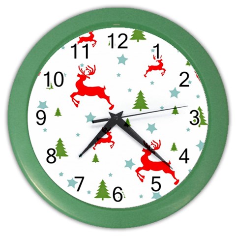 Christmas Texture, Pattern, Red, Craciun, Christmas, Snowflake, Color Wall Clock from ArtsNow.com Front