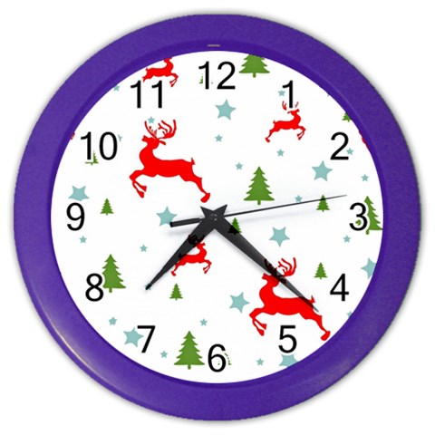 Christmas Texture, Pattern, Red, Craciun, Christmas, Snowflake, Color Wall Clock from ArtsNow.com Front