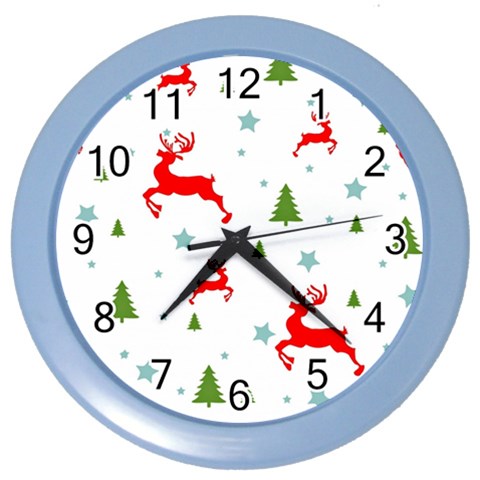 Christmas Texture, Pattern, Red, Craciun, Christmas, Snowflake, Color Wall Clock from ArtsNow.com Front