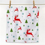 Christmas Texture, Pattern, Red, Craciun, Christmas, Snowflake, Face Towel