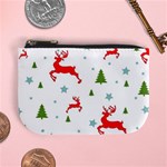 Christmas Texture, Pattern, Red, Craciun, Christmas, Snowflake, Mini Coin Purse