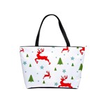 Christmas Texture, Pattern, Red, Craciun, Christmas, Snowflake, Classic Shoulder Handbag