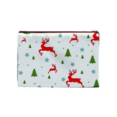 Christmas Texture, Pattern, Red, Craciun, Christmas, Snowflake, Cosmetic Bag (Medium) from ArtsNow.com Front