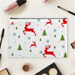 Christmas Texture, Pattern, Red, Craciun, Christmas, Snowflake, Cosmetic Bag (Large)