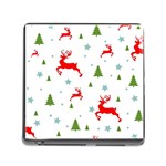 Christmas Texture, Pattern, Red, Craciun, Christmas, Snowflake, Memory Card Reader (Square 5 Slot)