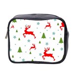 Christmas Texture, Pattern, Red, Craciun, Christmas, Snowflake, Mini Toiletries Bag (Two Sides)