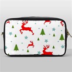 Christmas Texture, Pattern, Red, Craciun, Christmas, Snowflake, Toiletries Bag (One Side)