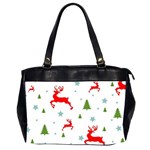 Christmas Texture, Pattern, Red, Craciun, Christmas, Snowflake, Oversize Office Handbag (2 Sides)