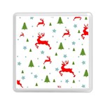 Christmas Texture, Pattern, Red, Craciun, Christmas, Snowflake, Memory Card Reader (Square)