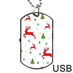 Christmas Texture, Pattern, Red, Craciun, Christmas, Snowflake, Dog Tag USB Flash (Two Sides)