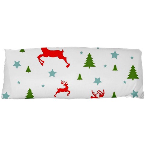 Christmas Texture, Pattern, Red, Craciun, Christmas, Snowflake, 25 x67  Body Pillow Case Dakimakura (Two Sides) from ArtsNow.com Back