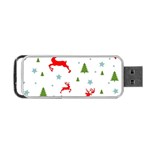 Christmas Texture, Pattern, Red, Craciun, Christmas, Snowflake, Portable USB Flash (One Side)