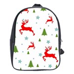 Christmas Texture, Pattern, Red, Craciun, Christmas, Snowflake, School Bag (XL)