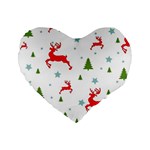 Christmas Texture, Pattern, Red, Craciun, Christmas, Snowflake, Standard 16  Premium Heart Shape Cushions