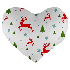 Christmas Texture, Pattern, Red, Craciun, Christmas, Snowflake, Large 19  Premium Heart Shape Cushions from ArtsNow.com Front