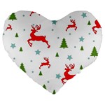 Christmas Texture, Pattern, Red, Craciun, Christmas, Snowflake, Large 19  Premium Heart Shape Cushions