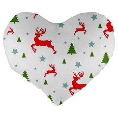 Christmas Texture, Pattern, Red, Craciun, Christmas, Snowflake, Large 19  Premium Heart Shape Cushions from ArtsNow.com Back