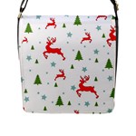 Christmas Texture, Pattern, Red, Craciun, Christmas, Snowflake, Flap Closure Messenger Bag (L)