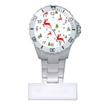 Christmas Texture, Pattern, Red, Craciun, Christmas, Snowflake, Plastic Nurses Watch