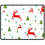 Christmas Texture, Pattern, Red, Craciun, Christmas, Snowflake, Two Sides Fleece Blanket (Medium)