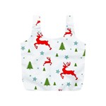 Christmas Texture, Pattern, Red, Craciun, Christmas, Snowflake, Full Print Recycle Bag (S)