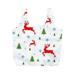 Christmas Texture, Pattern, Red, Craciun, Christmas, Snowflake, Full Print Recycle Bag (M)