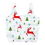 Christmas Texture, Pattern, Red, Craciun, Christmas, Snowflake, Full Print Recycle Bag (L)