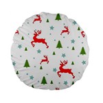 Christmas Texture, Pattern, Red, Craciun, Christmas, Snowflake, Standard 15  Premium Flano Round Cushions