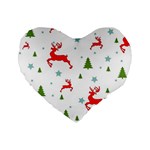 Christmas Texture, Pattern, Red, Craciun, Christmas, Snowflake, Standard 16  Premium Flano Heart Shape Cushions