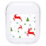 Christmas Texture, Pattern, Red, Craciun, Christmas, Snowflake, Hard PC AirPods 1/2 Case