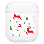 Christmas Texture, Pattern, Red, Craciun, Christmas, Snowflake, Soft TPU AirPods 1/2 Case