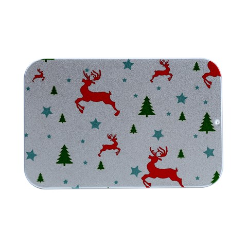 Christmas Texture, Pattern, Red, Craciun, Christmas, Snowflake, Open Lid Metal Box (Silver)   from ArtsNow.com Front