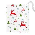 Christmas Texture, Pattern, Red, Craciun, Christmas, Snowflake, Drawstring Pouch (4XL)