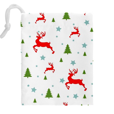 Christmas Texture, Pattern, Red, Craciun, Christmas, Snowflake, Drawstring Pouch (5XL) from ArtsNow.com Back