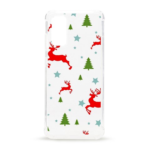 Christmas Texture, Pattern, Red, Craciun, Christmas, Snowflake, Samsung Galaxy S20 6.2 Inch TPU UV Case from ArtsNow.com Front