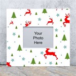 Christmas Texture, Pattern, Red, Craciun, Christmas, Snowflake, White Wall Photo Frame 5  x 7 