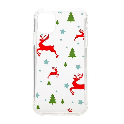 Christmas Texture, Pattern, Red, Craciun, Christmas, Snowflake, iPhone 11 TPU UV Print Case from ArtsNow.com Front