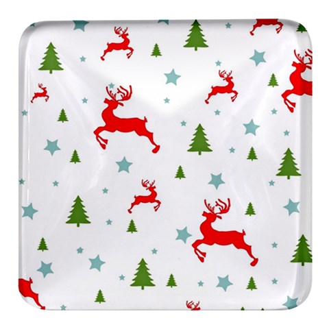 Christmas Texture, Pattern, Red, Craciun, Christmas, Snowflake, Square Glass Fridge Magnet (4 pack) from ArtsNow.com Front