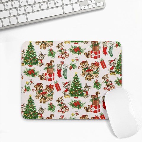 Christmas Texture, Pattern, Red, Tree, Craciun, Green, Christmas Small Mousepad from ArtsNow.com Front