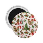 Christmas Texture, Pattern, Red, Tree, Craciun, Green, Christmas 2.25  Magnets