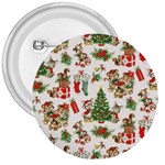 Christmas Texture, Pattern, Red, Tree, Craciun, Green, Christmas 3  Buttons