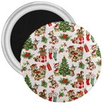 Christmas Texture, Pattern, Red, Tree, Craciun, Green, Christmas 3  Magnets