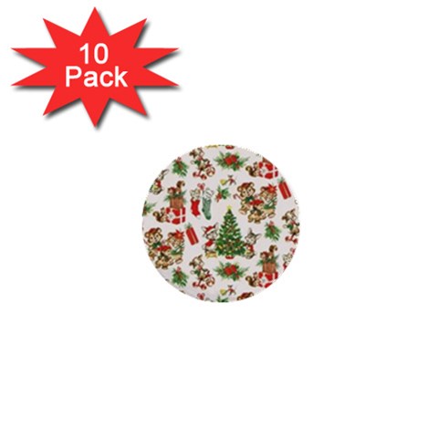 Christmas Texture, Pattern, Red, Tree, Craciun, Green, Christmas 1  Mini Buttons (10 pack)  from ArtsNow.com Front