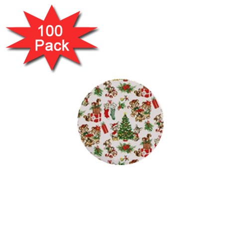 Christmas Texture, Pattern, Red, Tree, Craciun, Green, Christmas 1  Mini Buttons (100 pack)  from ArtsNow.com Front