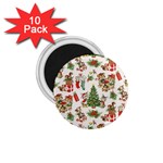 Christmas Texture, Pattern, Red, Tree, Craciun, Green, Christmas 1.75  Magnets (10 pack) 