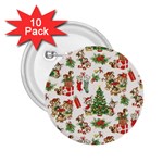 Christmas Texture, Pattern, Red, Tree, Craciun, Green, Christmas 2.25  Buttons (10 pack) 