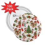 Christmas Texture, Pattern, Red, Tree, Craciun, Green, Christmas 2.25  Buttons (100 pack) 