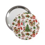 Christmas Texture, Pattern, Red, Tree, Craciun, Green, Christmas 2.25  Handbag Mirrors