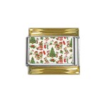 Christmas Texture, Pattern, Red, Tree, Craciun, Green, Christmas Gold Trim Italian Charm (9mm)