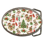 Christmas Texture, Pattern, Red, Tree, Craciun, Green, Christmas Belt Buckles